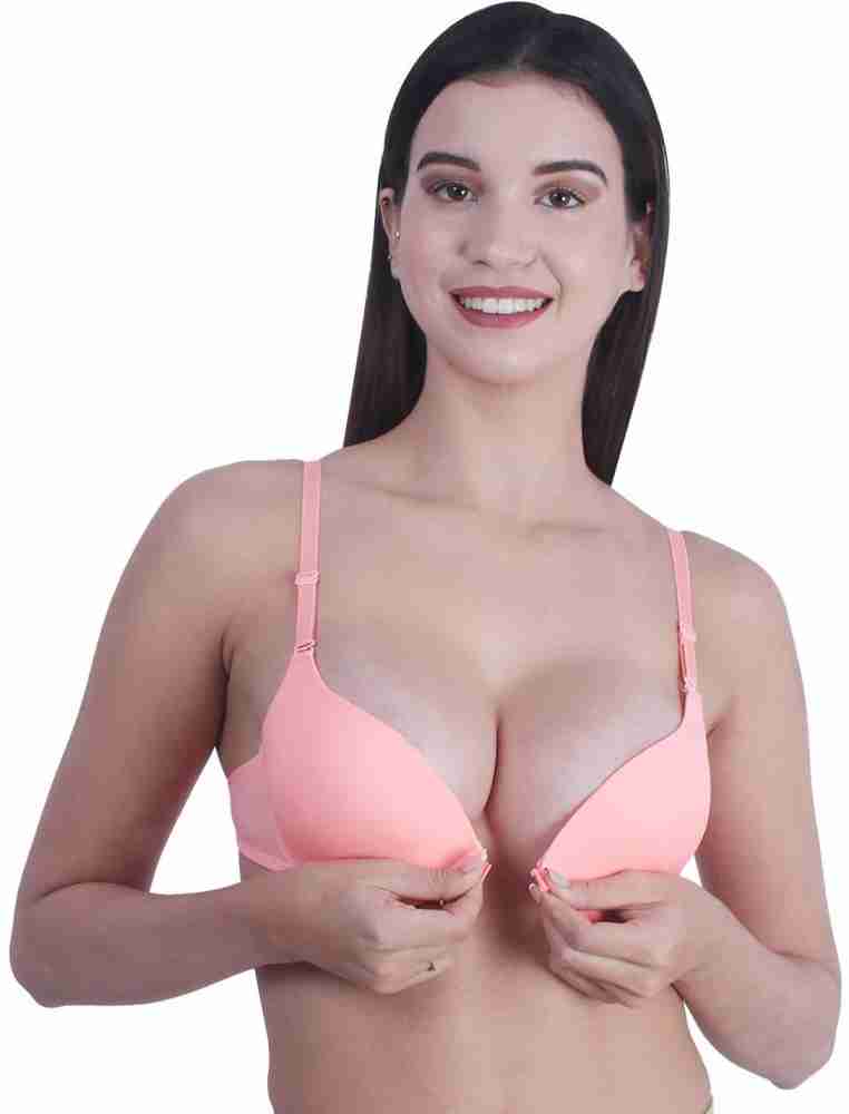 Front Closure Padded Pushup Bra T-Shirt Seamless Multiway