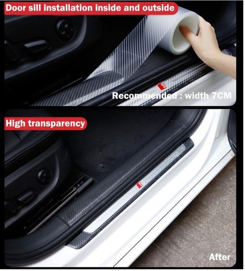 Znee Smart 5D Carbon Fiber transparent Car Styling Door Anti-Collision Strip  Stickers Car Door Edge Guards Protector Decoration 5 cm Width x 5 Meter  Length Car Beading Roll For Door, Bumper, Window