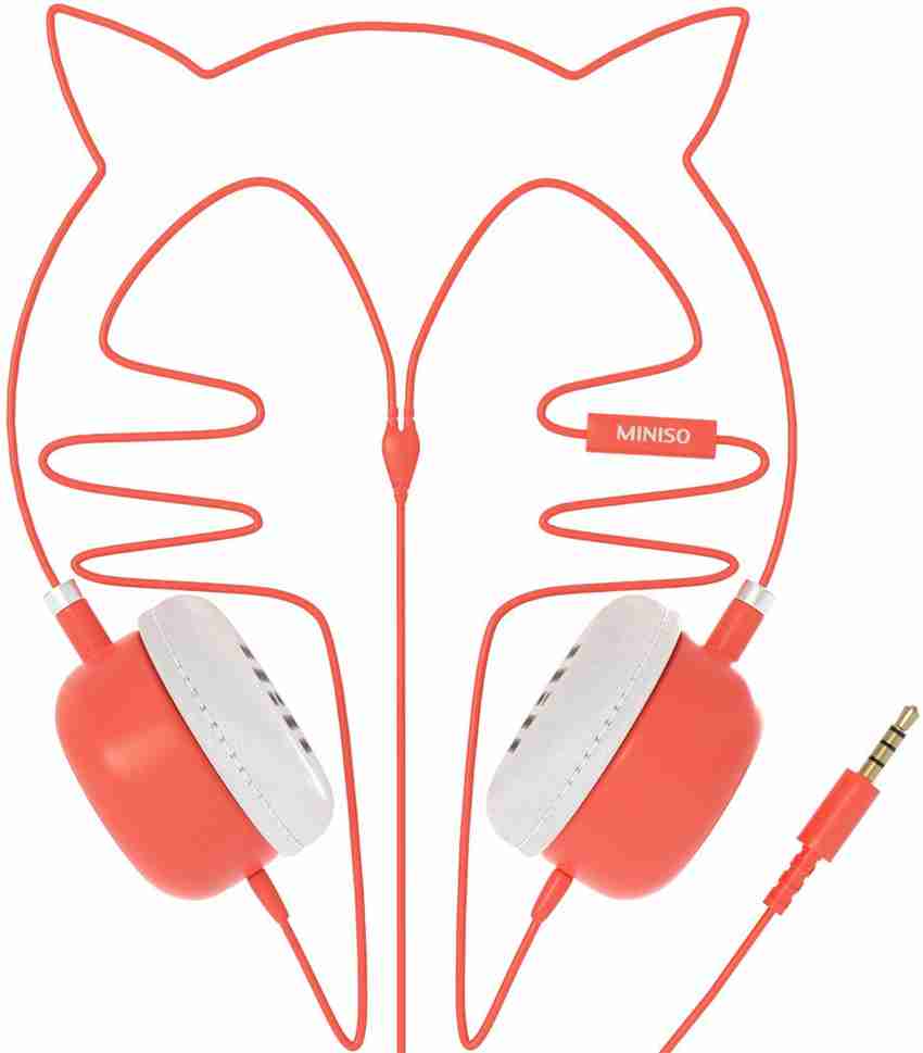 MINISO Cat Ear Cute Headphones Comfortable Headphone Wired Headset