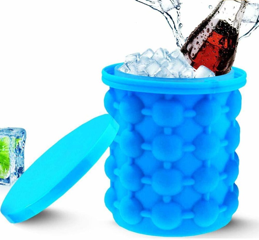 The Ultimate Ice Cube Maker Silicone Bucket with Lid Makes Small Size  Nugget Ice Chips for Soft Drinks, Cocktail Ice, Wine On Ice, Crushed Ice  Maker