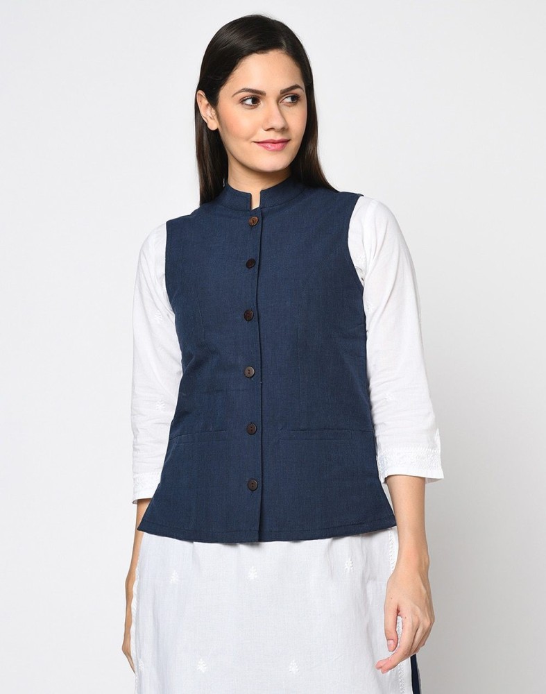 Fabindia Sleeveless Self Design Women Jacket Buy Fabindia Sleeveless Self Design Women Jacket Online at Best Prices in India Flipkart