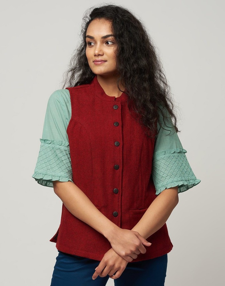 Fabindia Sleeveless Self Design Women Jacket Buy Fabindia Sleeveless Self Design Women Jacket Online at Best Prices in India Flipkart