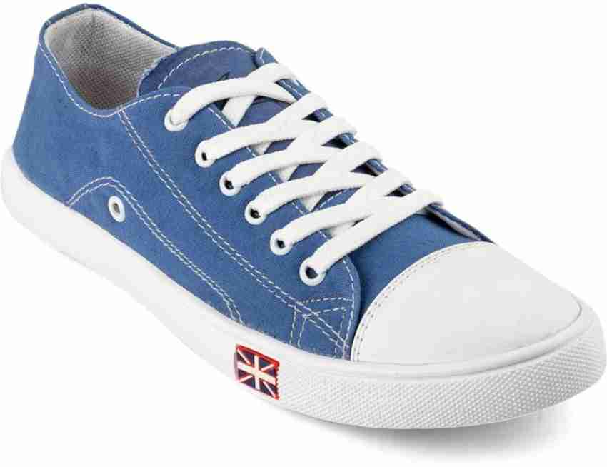 Blue colour outlet canvas shoes