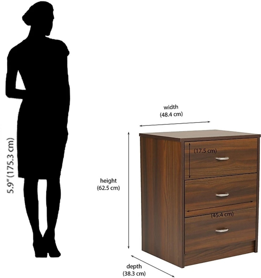 SR CAPITALS Cerified Side Stools Engineered Wood Bedside Table