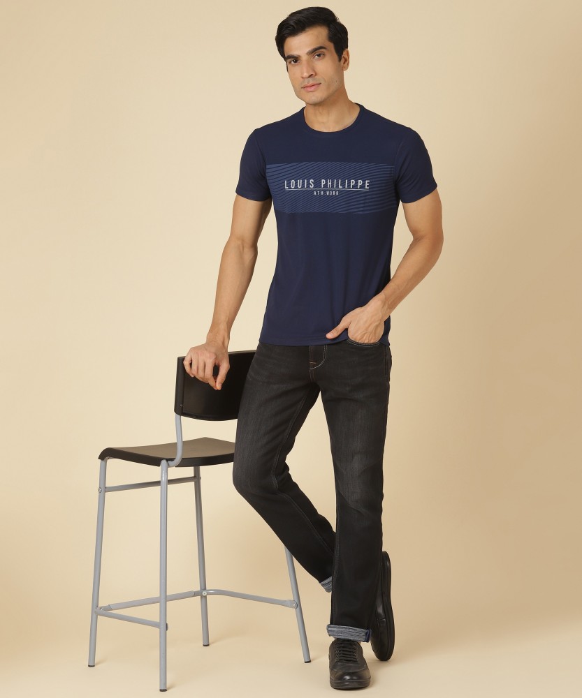 Buy Louis Philippe Sport Men Black Brand Logo Printed T Shirt - Tshirts for  Men 18762156