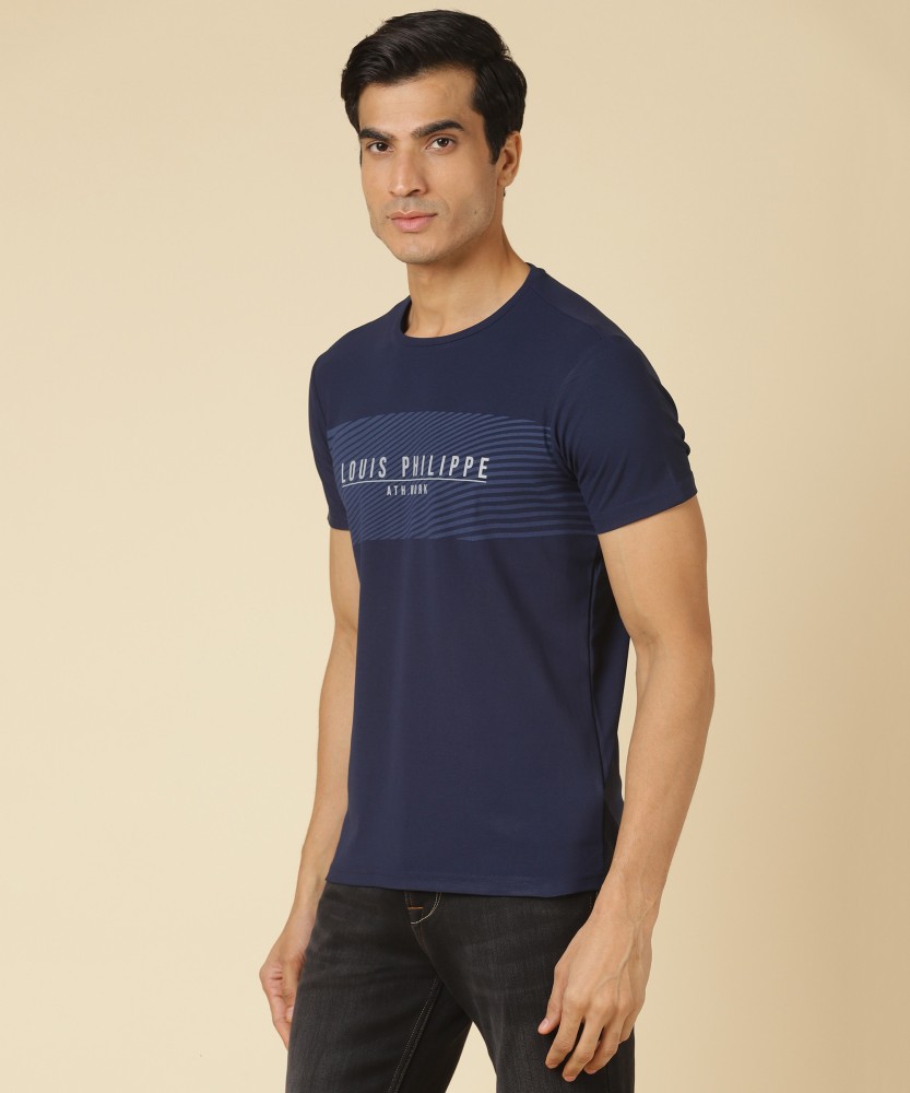 LOUIS PHILIPPE Printed Men Round Neck Navy Blue T-Shirt - Buy LOUIS PHILIPPE  Printed Men Round Neck Navy Blue T-Shirt Online at Best Prices in India