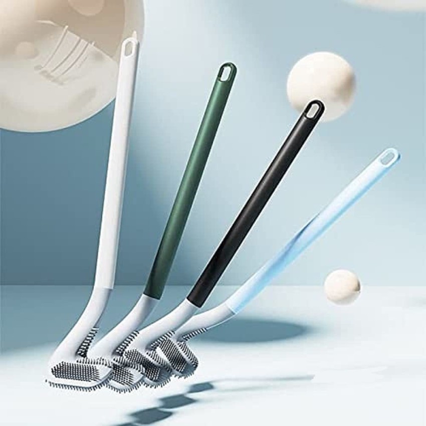 Buy Sqinelli Silicon Indian and Western Toilet Cleaning Brush with Slim  No-Slip Long Handle, Flex Toilet Brush Anti-Drip Set, 360 Degree Online at  Best Prices in India - JioMart.