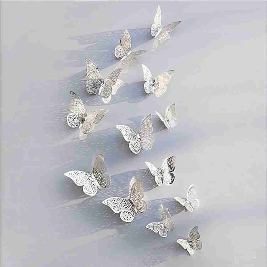 Buy Pindia 12 Pcs 3D Metal Butterfly Wall Stickers for Home Party Wedding  Decor (Pink) Online at Low Prices in India 