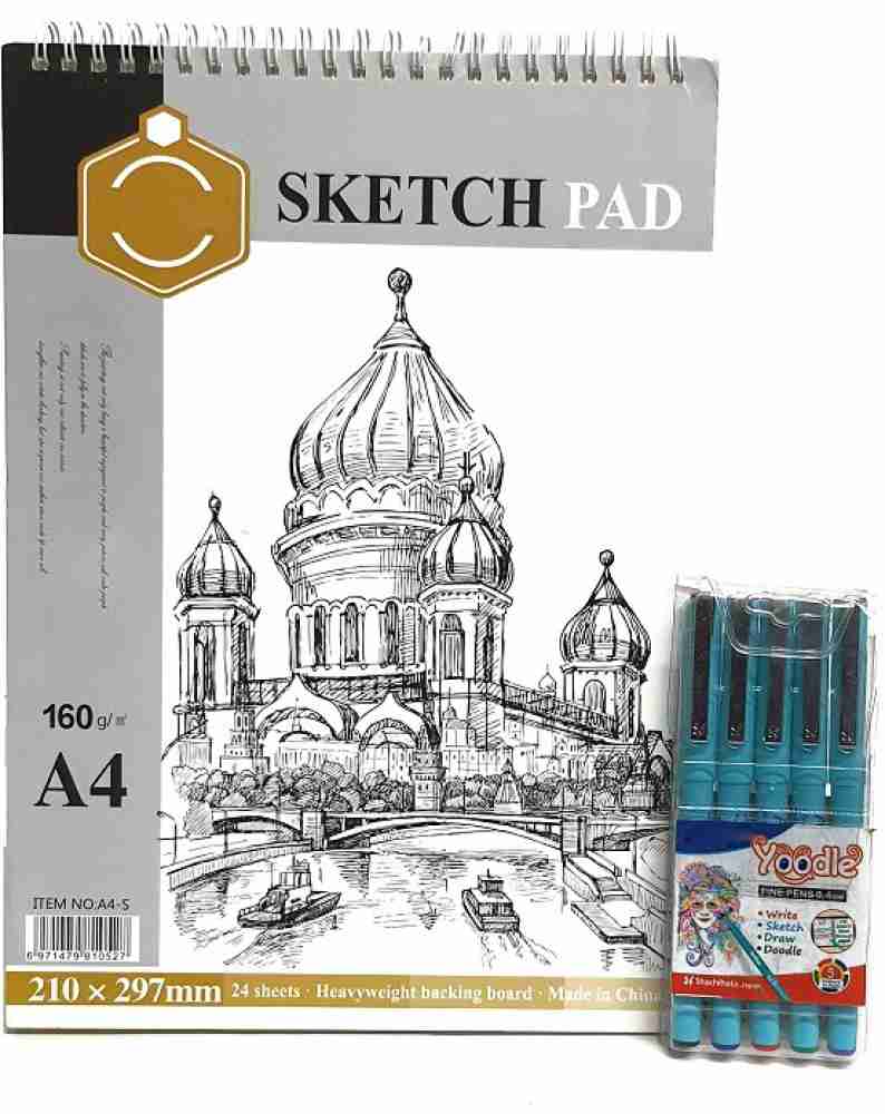 ARTTWALA KEEP SMILINGG 160GSM A4 SIZE ARTISTS SKETCH PAD FOR  DRAWING WITH CAMLIN DRAWING PENCIL SET COMBO SKETCHING KIT FOR ARTISTS -  ART SET