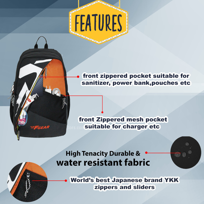 F GEAR Colorado Grey Orange 39 L Laptop Backpack Grey Orange Price in India Flipkart
