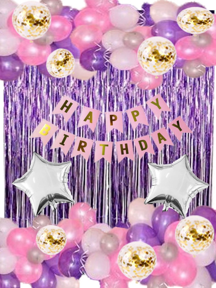 Rose Gold Happy Birthday Decoration Combo Kit for Girls 31 Pcs
