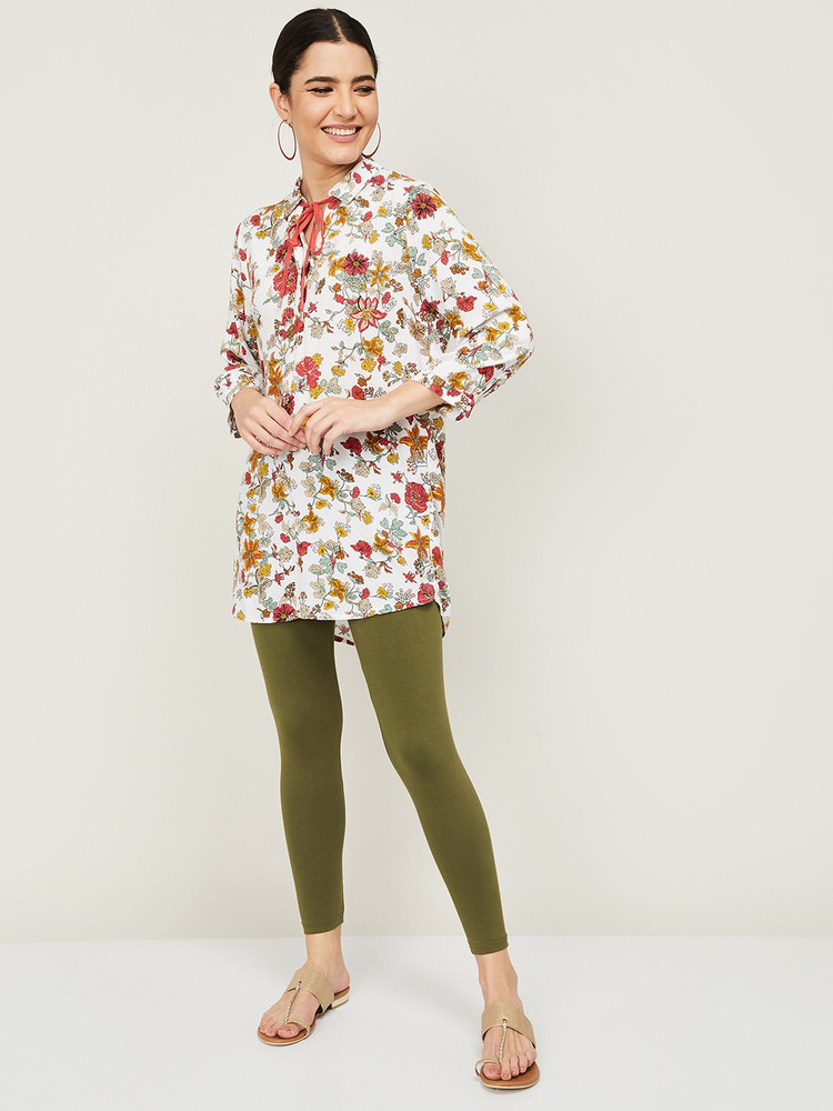Melange ankle length leggings on sale online