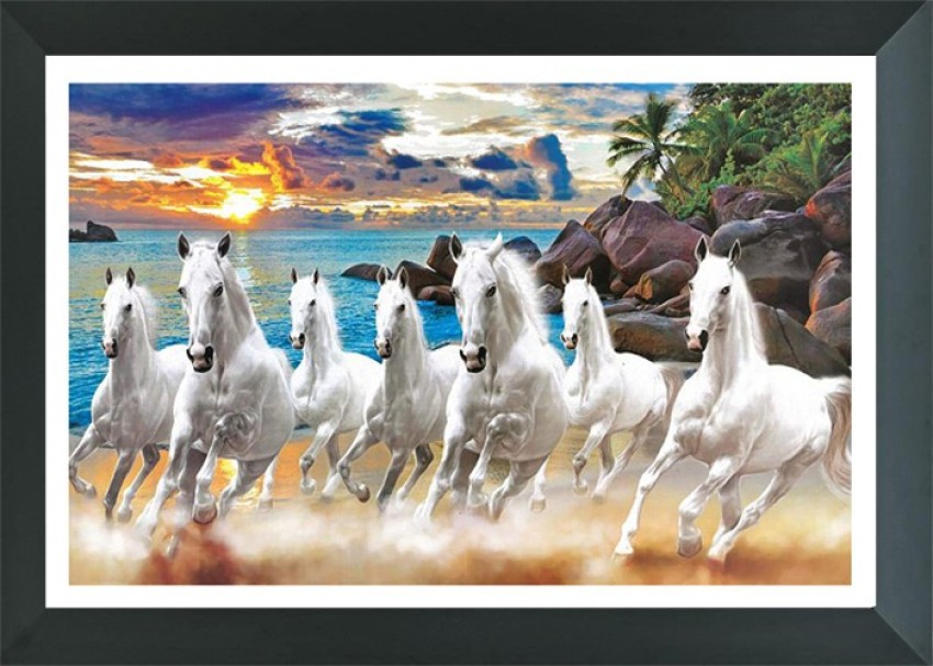 Paint by Number Horse I - 2 Piece Picture Frame Print on Canvas (Set of 2) Foundry Select Frame Color: White, Size: 31.5 H x 88 W x 1.5 D