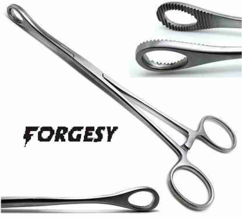 Forgesy Sponge Holding Forceps Straight Surgical Instrument 6 inch