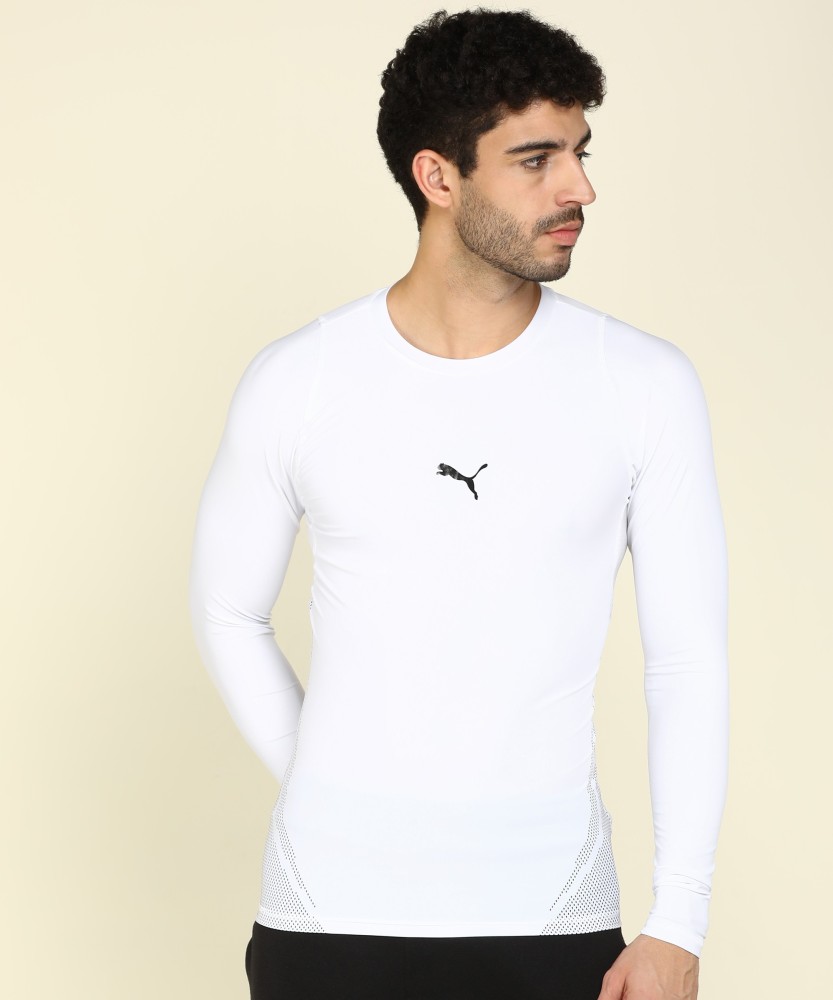 Nylon Solid Men Round Neck White T-Shirt - Buy Nylon Solid Men