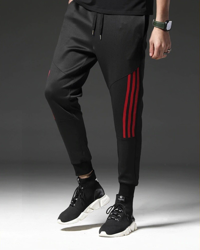 ADIDAS Striped Men Black Track Pants  Buy ADIDAS Striped Men Black Track  Pants Online at Best Prices in India  Flipkartcom