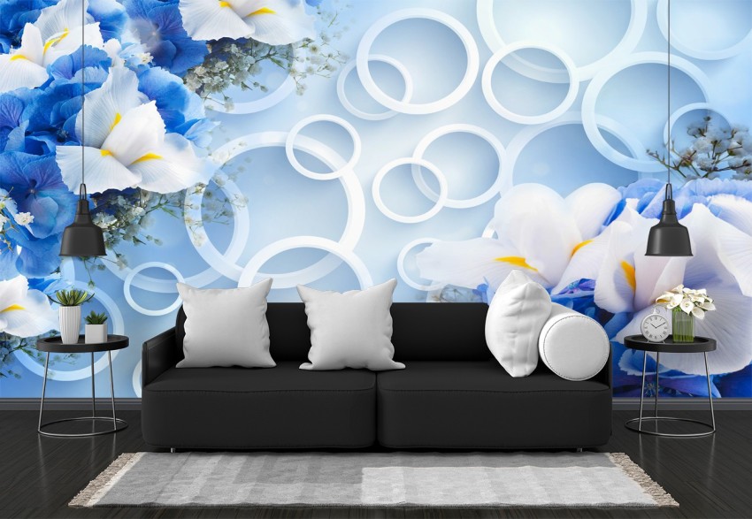 Infinity Interiors Beautiful 3D Flower, Waterproof Wall Stickers, PVC Self  Adhesive Vinyl Wall Poster for Living Room, Hall, Play Room, Bedroom