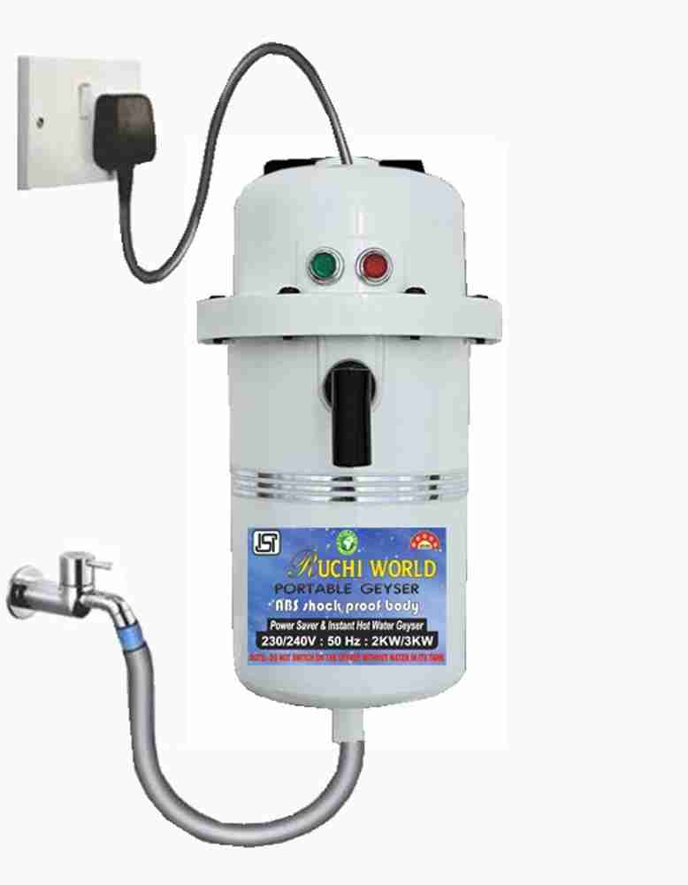Ruchi World 1 L Instant Water Geyser (Instant portable water heater geyser  for use home, White) Price in India - Buy Ruchi World 1 L Instant Water  Geyser (Instant portable water heater