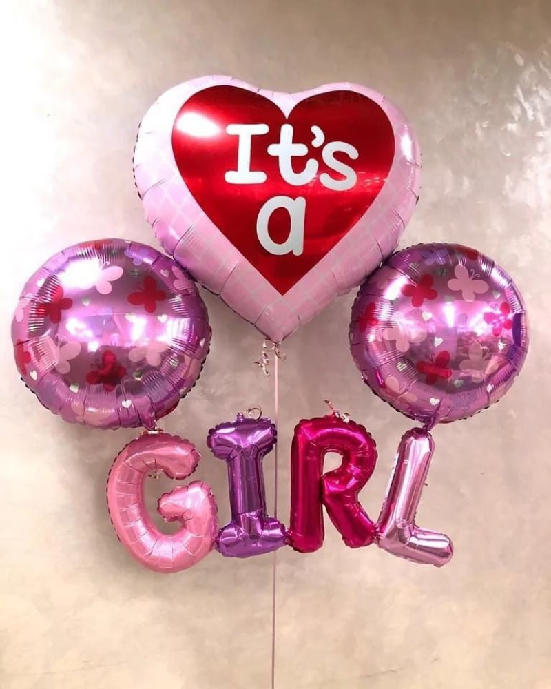 Baby Girl Letter Aluminum Foil Balloons, Welcome Baby Party