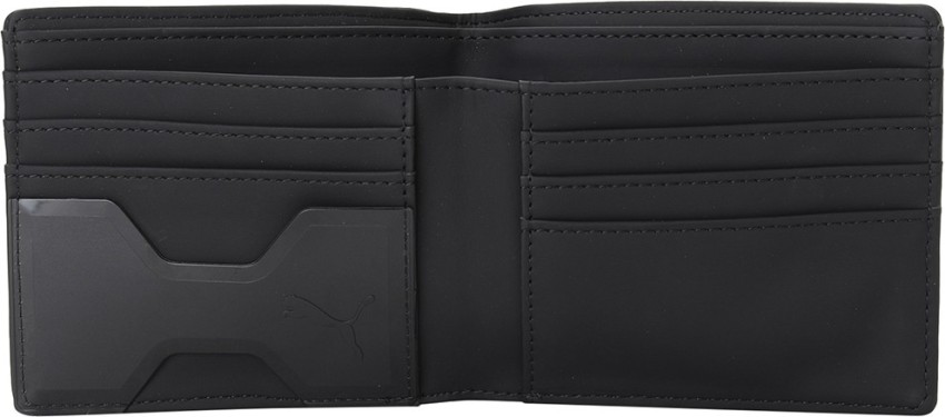 Puma men black outlet genuine leather wallet