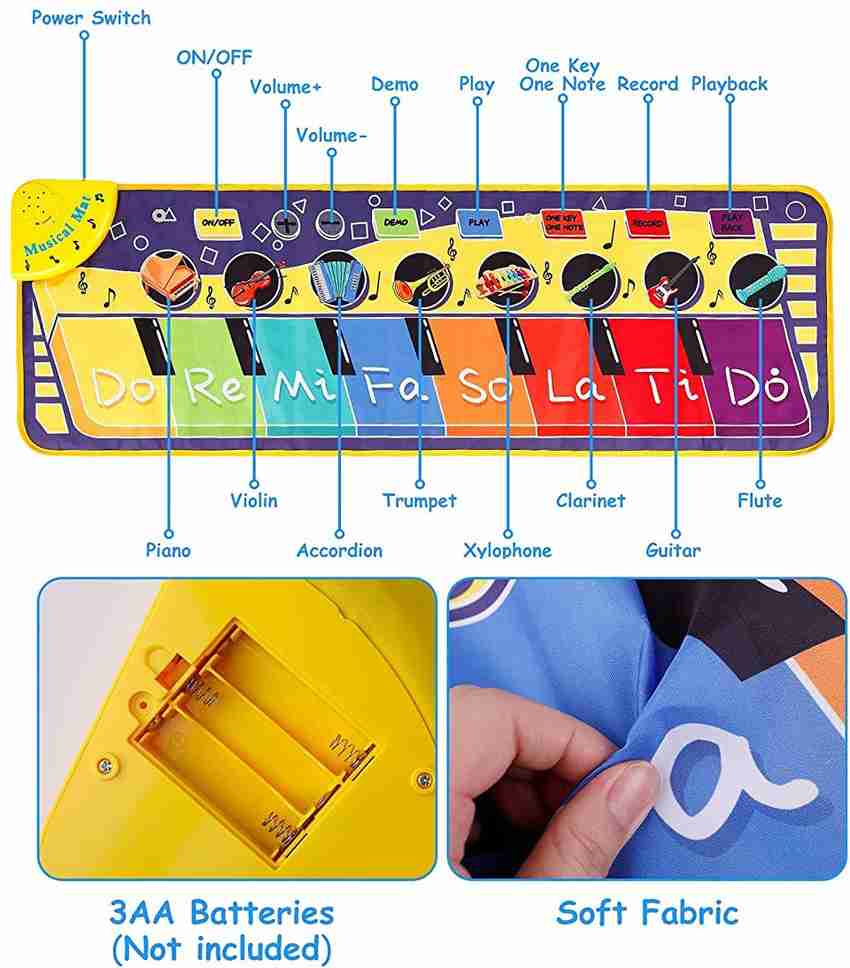 Musical piano play mat sales