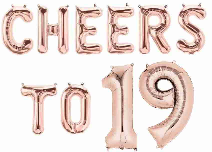 Flipkart Balloonistics Solid Rose Gold Cheers to 19 Foil