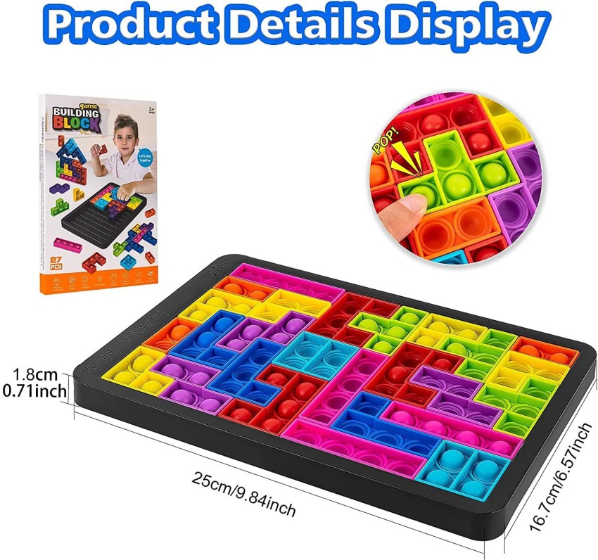 New 27pcs pop tetris jigsaw puzzle toys reliver stress toys anti-stress toys  pop its bubble sensory fidget toy to relieve autism