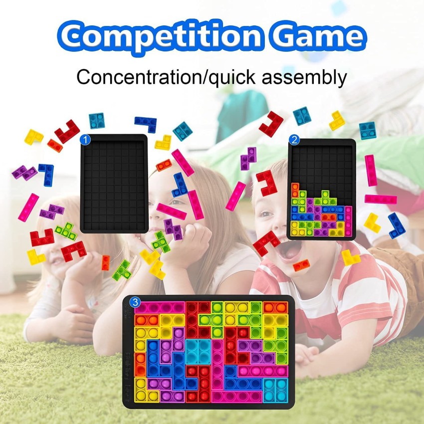 New 27pcs pop tetris jigsaw puzzle toys reliver stress toys anti-stress toys  pop its bubble sensory fidget toy to relieve autism