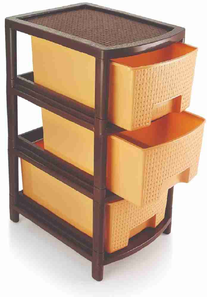AK HUB Modular 4 Layer Drawer Storage Organizer for Home/Bedroom/Beauty  Parlour and Kitchen ( Brown ) Plastic Free Standing Cabinet Price in India  - Buy AK HUB Modular 4 Layer Drawer Storage