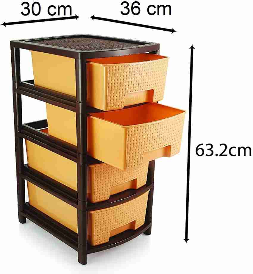 AK HUB Modular 4 Layer Drawer Storage Organizer for Home/Bedroom/Beauty  Parlour and Kitchen ( Brown ) Plastic Free Standing Cabinet Price in India  - Buy AK HUB Modular 4 Layer Drawer Storage