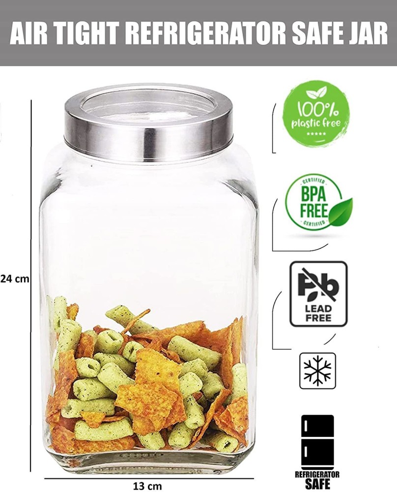 JAJOD Glass Grocery Container - 3000 ml Price in India - Buy JAJOD Glass  Grocery Container - 3000 ml online at
