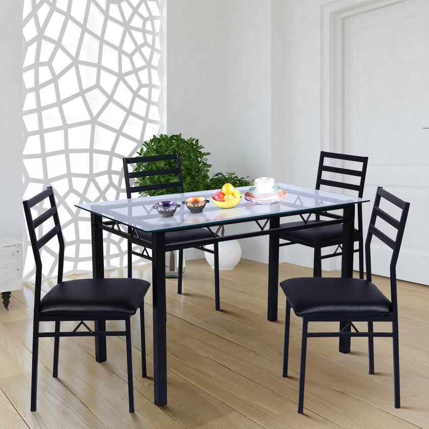 KRIJEN Travio Metal 4 Seater Dining Set