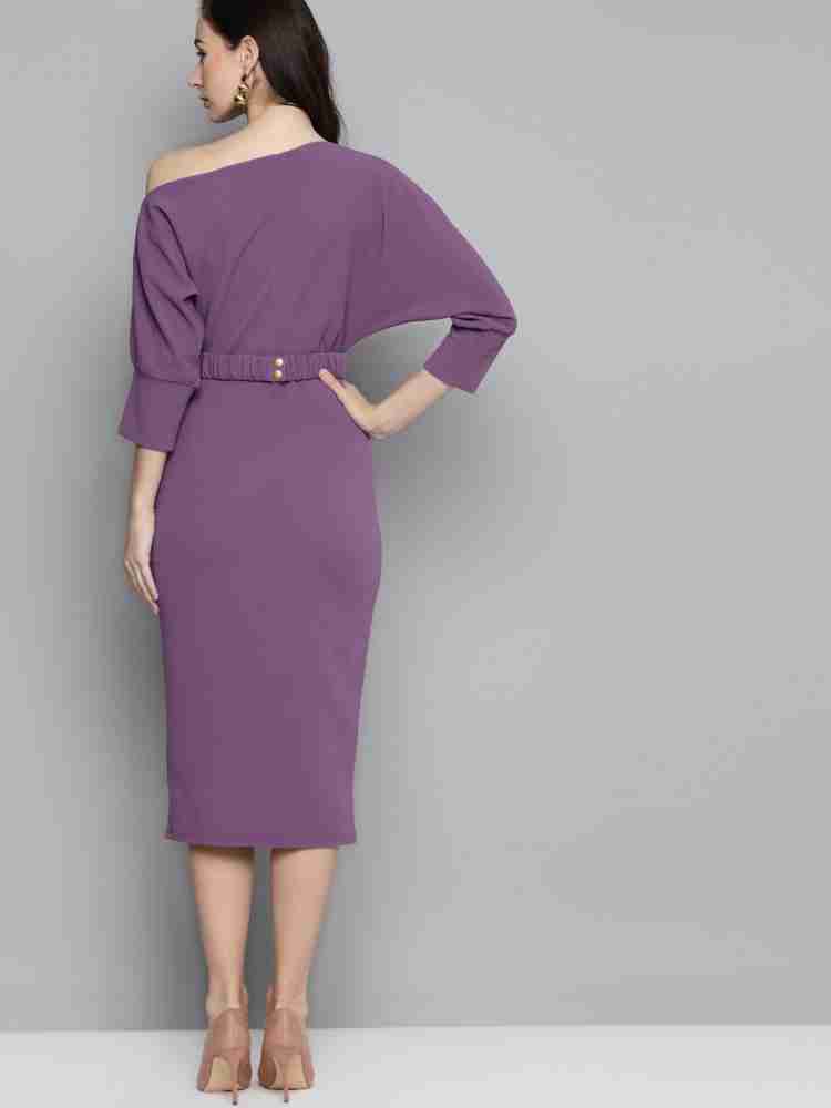 SASSAFRAS Women Sheath Purple Dress - Buy SASSAFRAS Women Sheath Purple  Dress Online at Best Prices in India