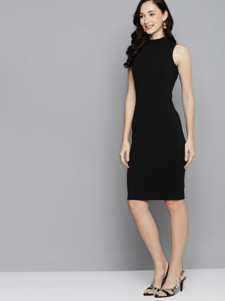 Black sleeveless 2025 bodycon dress