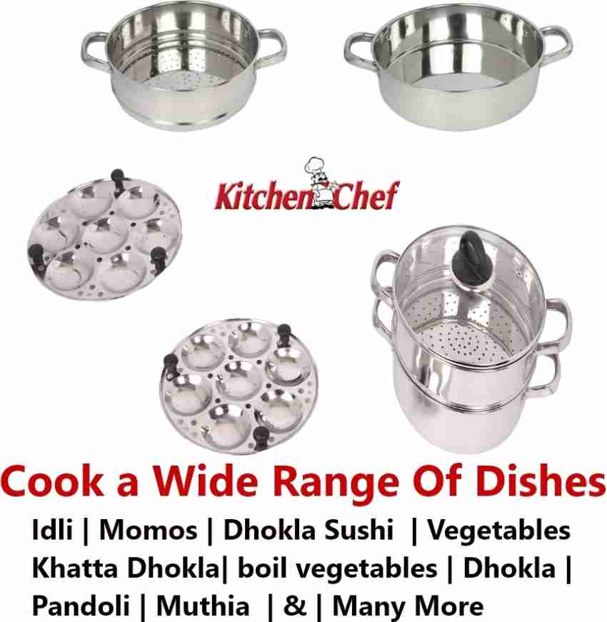 Kitchen Chef 3 Tier Momo Stainless Steel Steamer Price in India