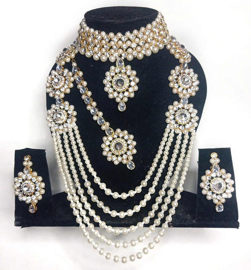 SK FASHION WORLD Mother of Pearl Gold plated White Gold Jewellery