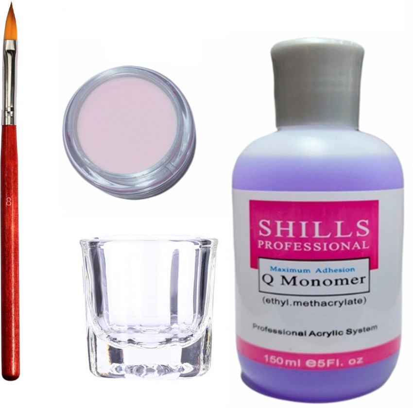 Shills Professional Nail Art Acrylic Brush , Acrylic Crystal Powder Pink ,  Monomer 150 Ml & Glass Pot - Price in India, Buy Shills Professional Nail  Art Acrylic Brush , Acrylic Crystal