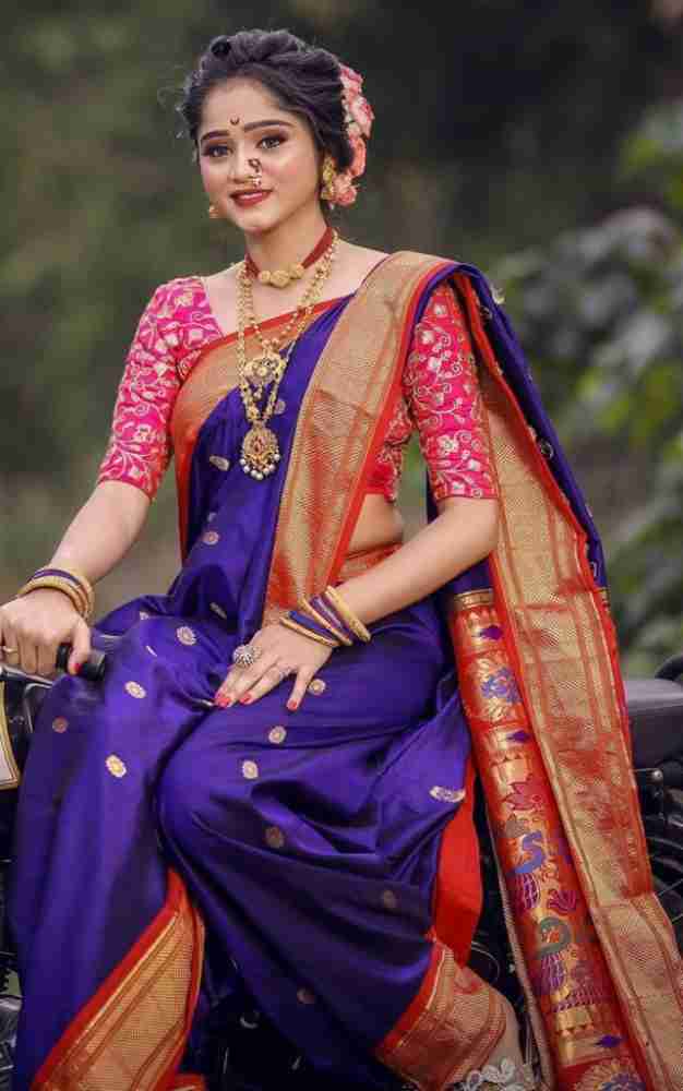 48 Royal blue saree ideas  royal blue saree, nauvari saree, blue