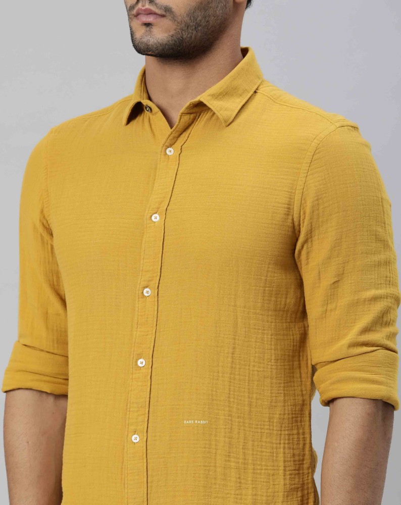 RARE RABBIT Casual Shirts : Buy RARE RABBIT Ascot Mustard Casual Shirt  Online