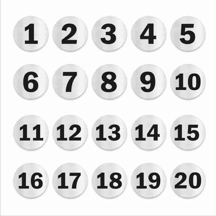 Small Number 18 Stickers 1/2 Round