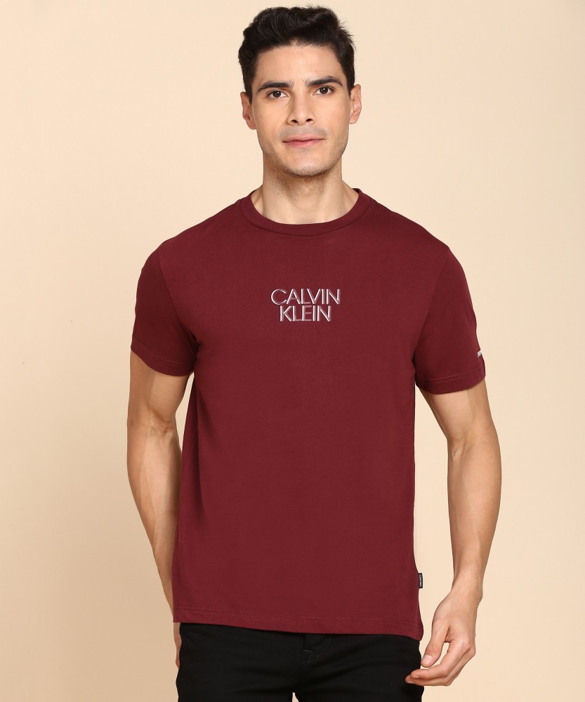 Calvin Klein Jeans Printed Men Round Neck Maroon T Shirt Buy Calvin Klein Jeans Printed Men Round Neck Maroon T Shirt Online at Best Prices in India Flipkart