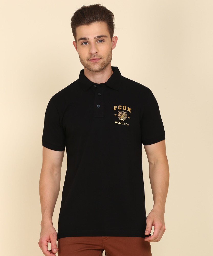 French Connection Printed Men Polo Neck Black T Shirt Buy French Connection Printed Men Polo Neck Black T Shirt Online at Best Prices in India Flipkart