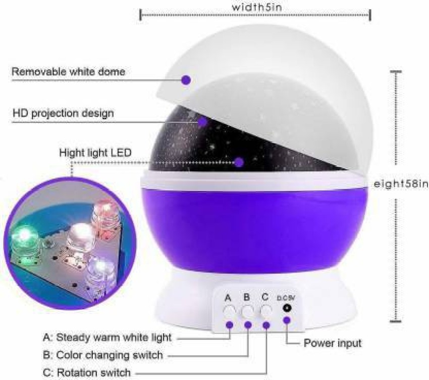 Wall Mounted Warm Star Projector Night Lamp, For Multi Purpose at Rs  75/piece in Delhi