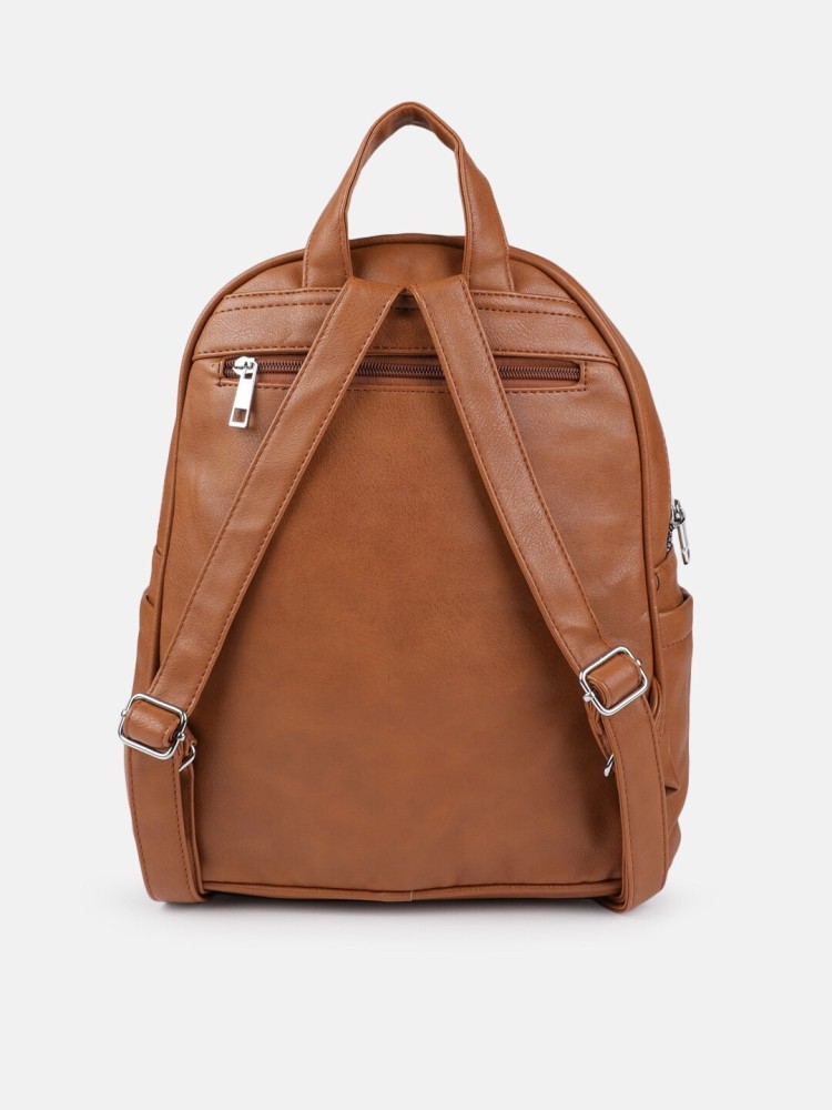 Dressberry Women Solid Backpack 23 L Backpack Brown - Price in India