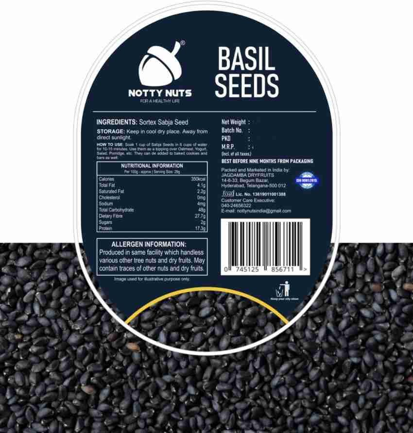 Notty Nuts PREMIUM QUALITY SABJA SEED BASIL SEED DIET FOOD