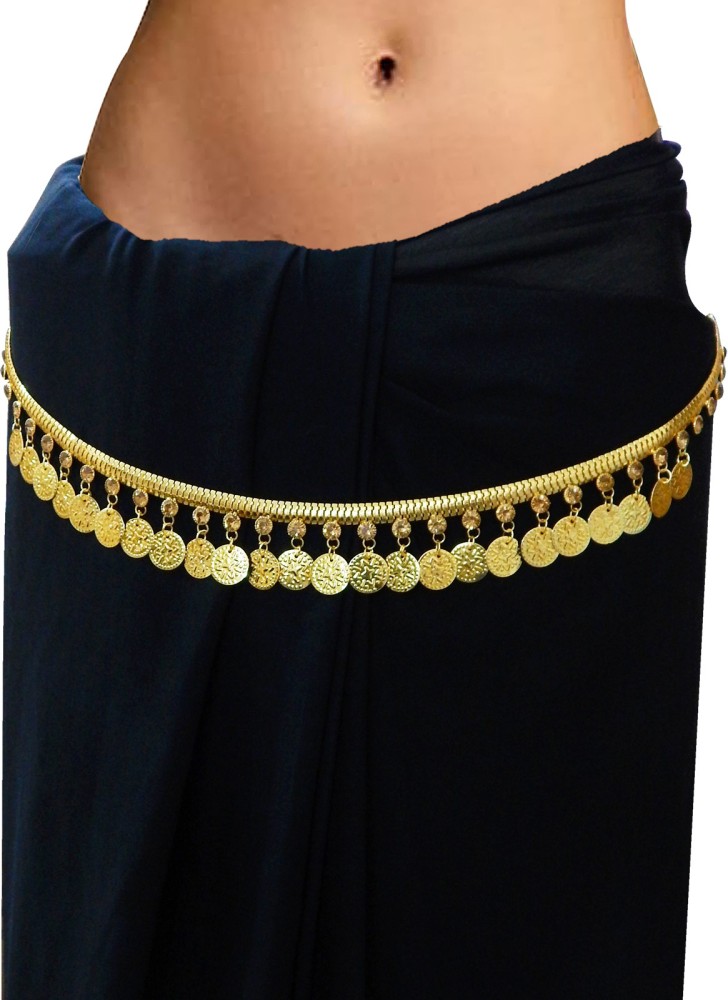 Buy Fresh Vibes Gold Plated Waist Belt for Women for Saree, Stone Studded  Traditional Kamarbandh Hip Belt