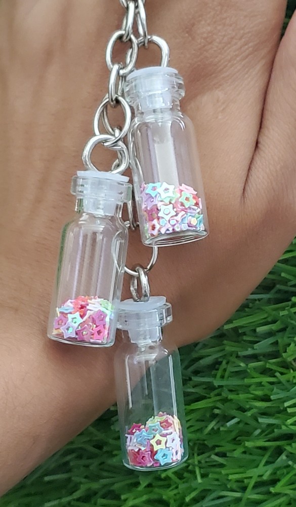 Techbytes Retail KeyWorld Theme Keychain With Floating Stars & Bill Design  for Girls, Boys, Kids, Gift for Valentines day, Return Gift (Drift Bottle