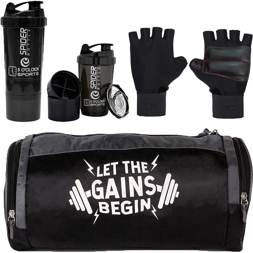 5 O'CLOCK Sports Sports Combo of Gains Bag Gym/Fitness Kit/Combo/Gym  Accessories/Gym Kit/for Men and Women