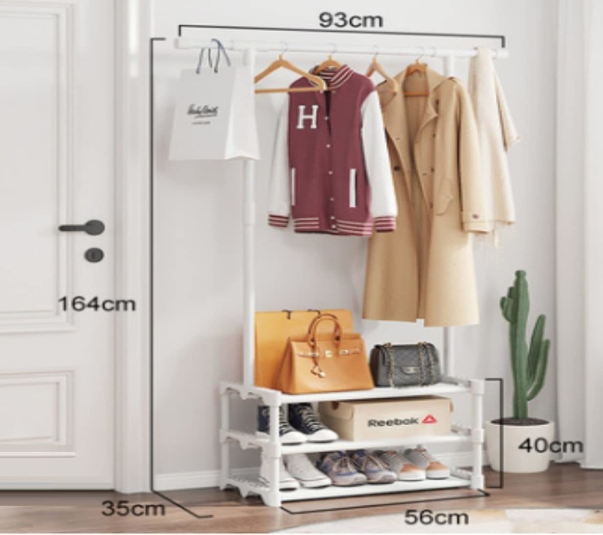 Lukzer 1PC Metal Garment Rack Multipurpose Clothes Rack with Bottom  Shelf/Coat Jacket Hanger for Home Bedroom Storage Organizer Unique Display  Stand