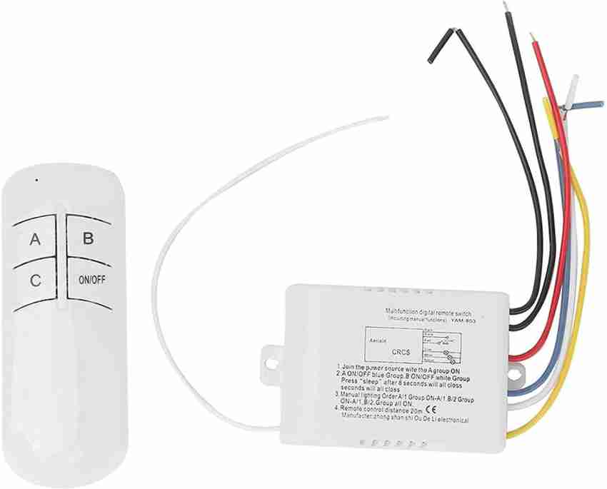 3 Ways ON OFF 220V Wireless Remote Control Switch, For Home Automation